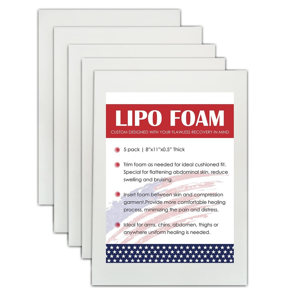 5 Pack Lipo Foam Pads for Post Surgery Ab Board Liposuction Surgery Flattenin...