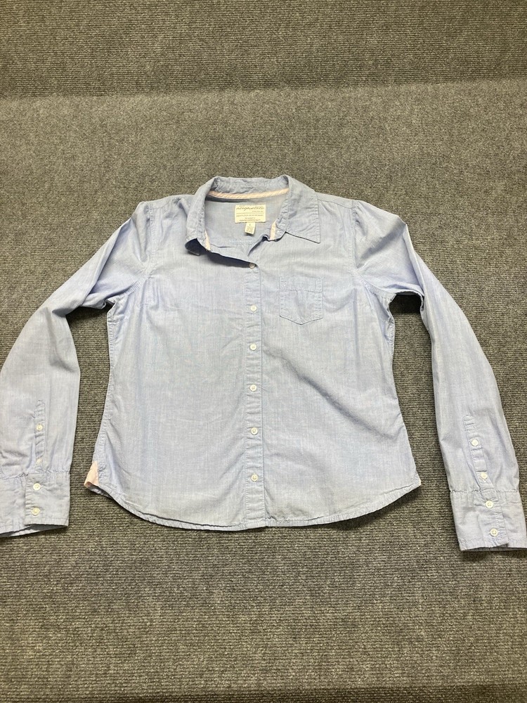 Aeropostale Shirt Women’s Size Large Blue Long Sleeve Button Up