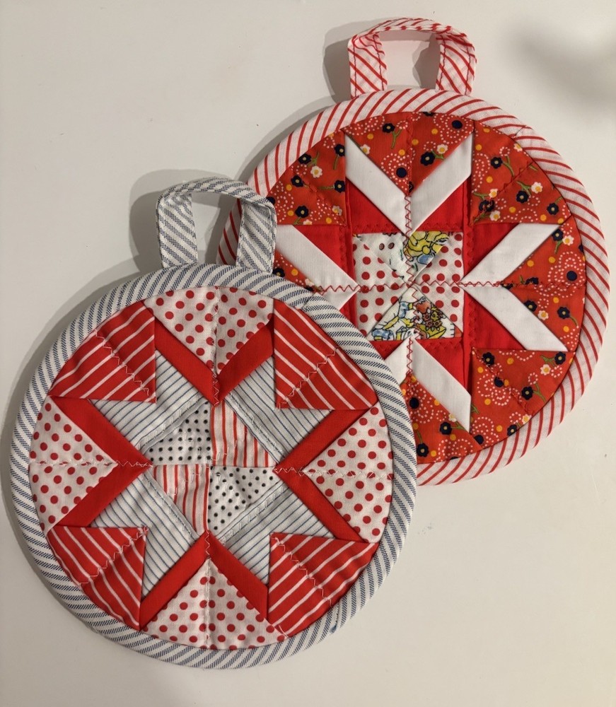 Handmade Quilted Kitchen Potholders for Cooking and Baking
