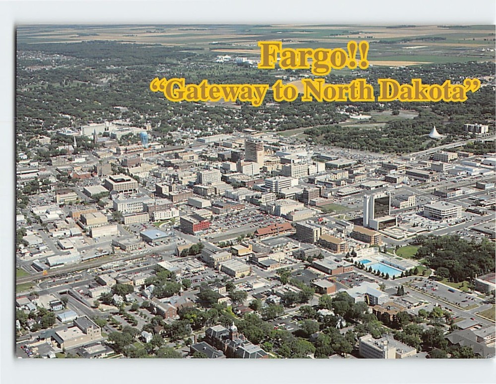 Postcard Aerial View Fargo North Dakota USA
