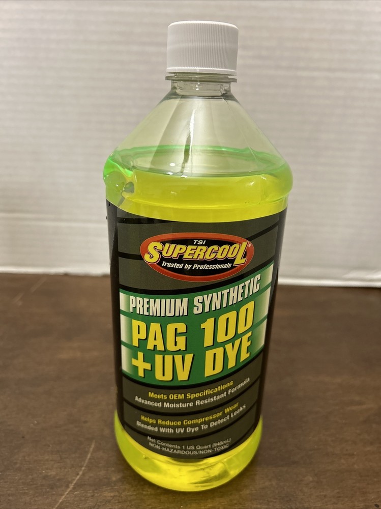 Supercool P100-32D A/C Compressor Pag Lubricant, W/Uv Dye Plastic Bottle Yellow-image