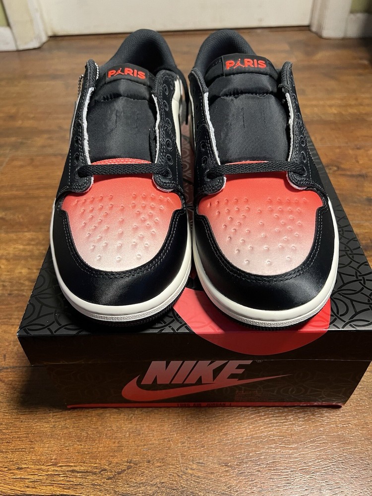 Size 10- Paris Saint-Germain x Air Jordan 1 Retro OG Low Sail Pink Oxford