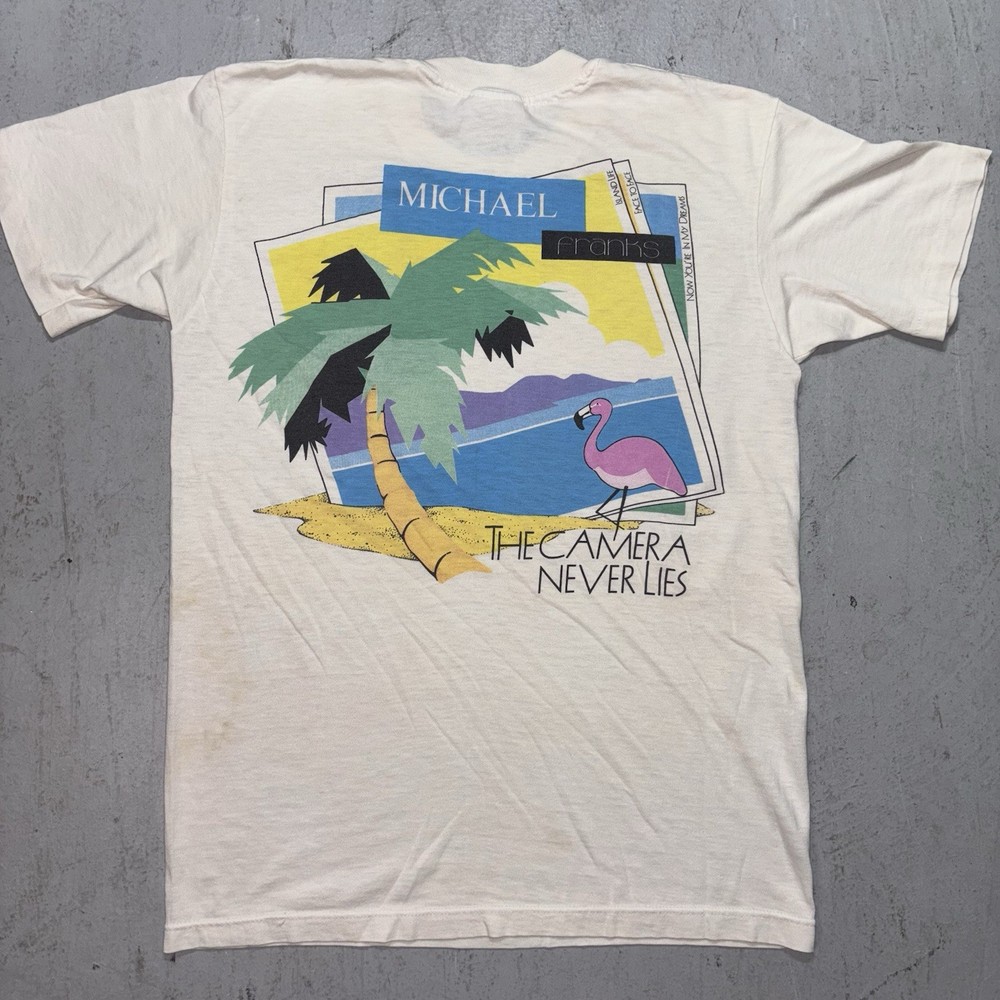 Vintage 80s Michael Franks The Camera Never Lies Album Promo Tour Music T Shirt