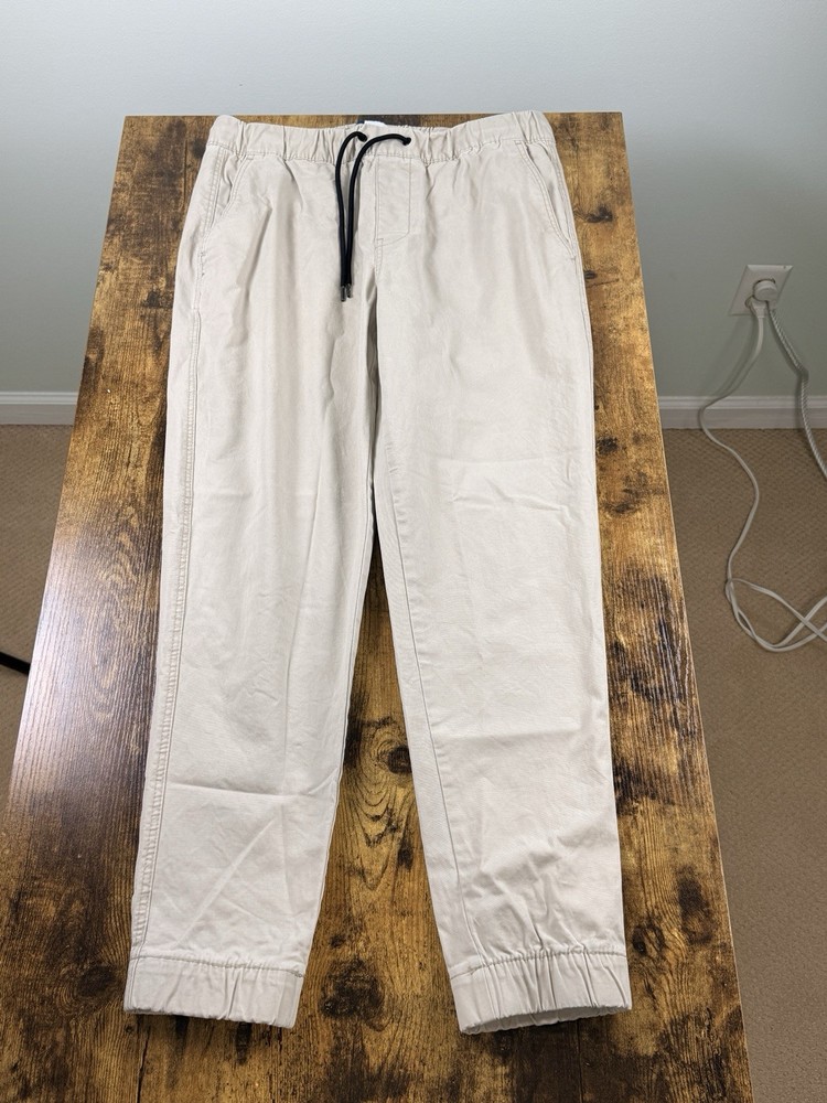 Old Navy Modern Jogger Men's Medium Light Stone Khaki Built-In Flex ElasticWaist
