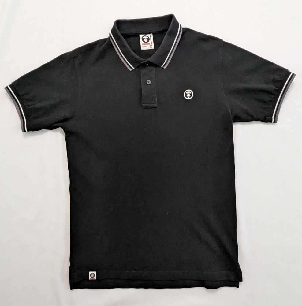 AAPE NOW By A Bathing Ape Men's Black Polo Shirt Medium M