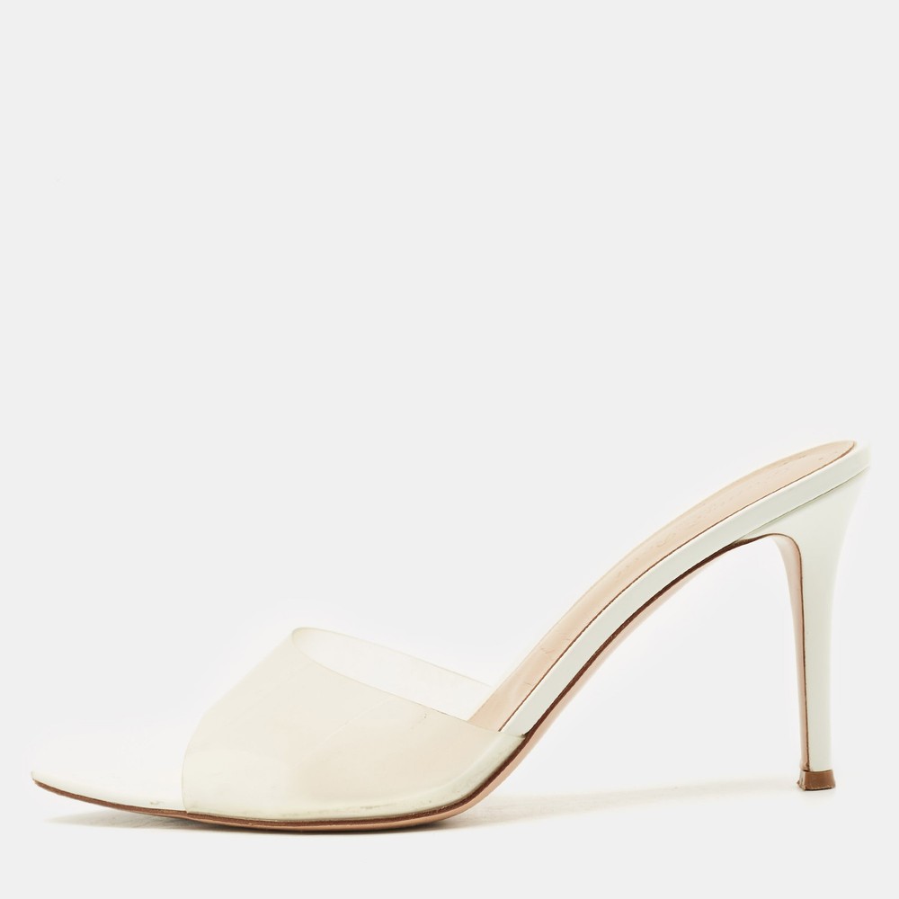 Gianvito Rossi Transparent PVC Elle 105 Slide Sandals Size 41