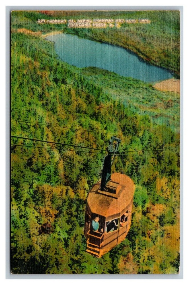 Franconia Notch, NH New Hampshire Mt Cannon Aerial Tramway Echo Postcard 1930-45