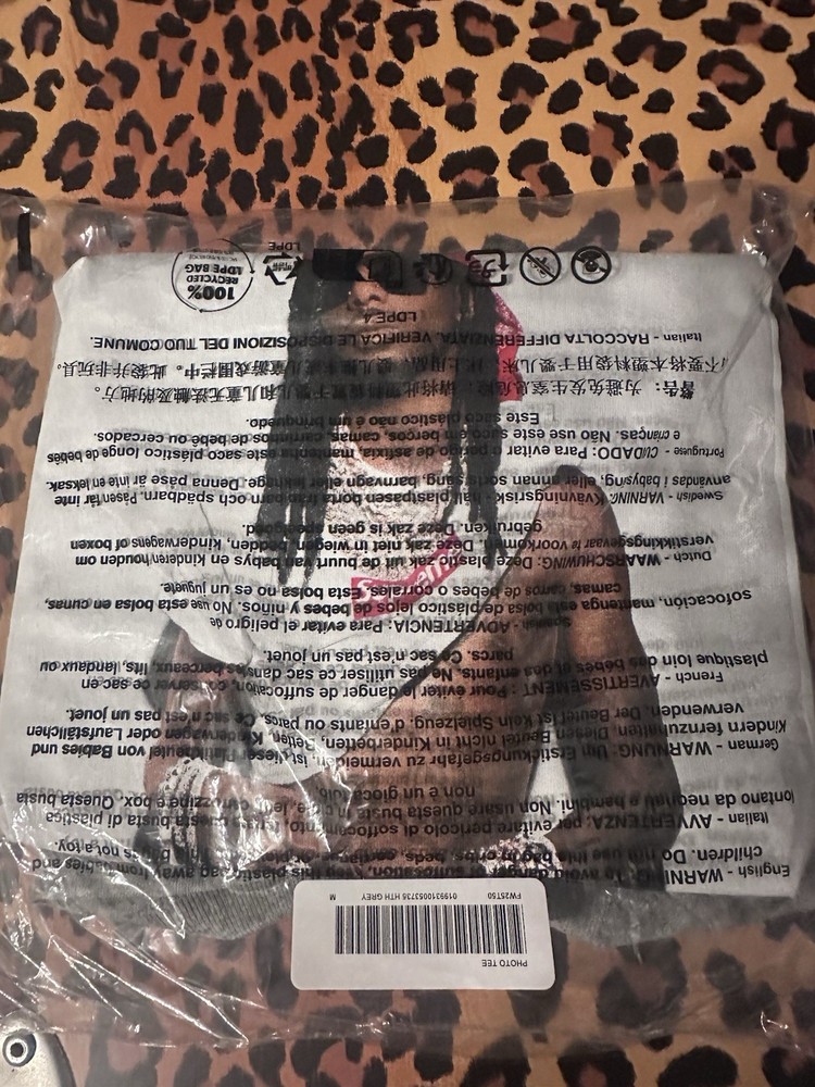Supreme Tee Playboi Carti Heather Grey ; Sz Medium