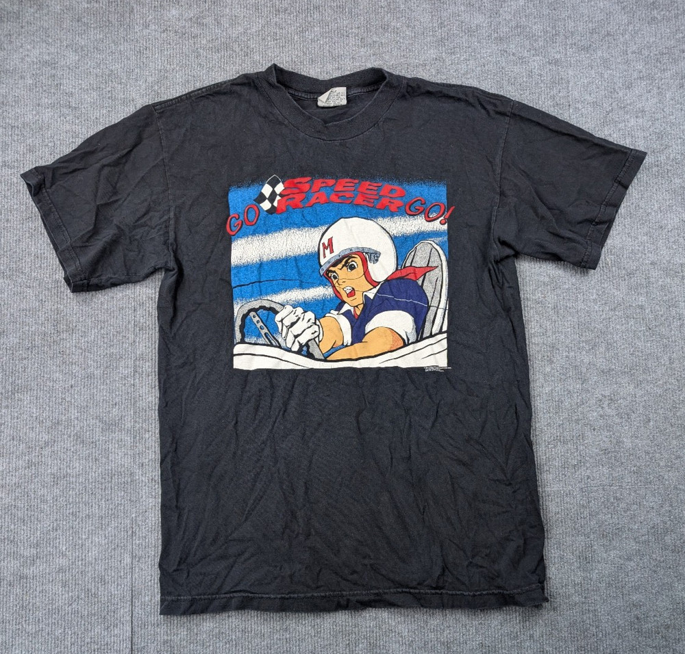 Stanley Desantis Speed Racer Shirt Mens Large Vintage 90s Graphic Anime Black