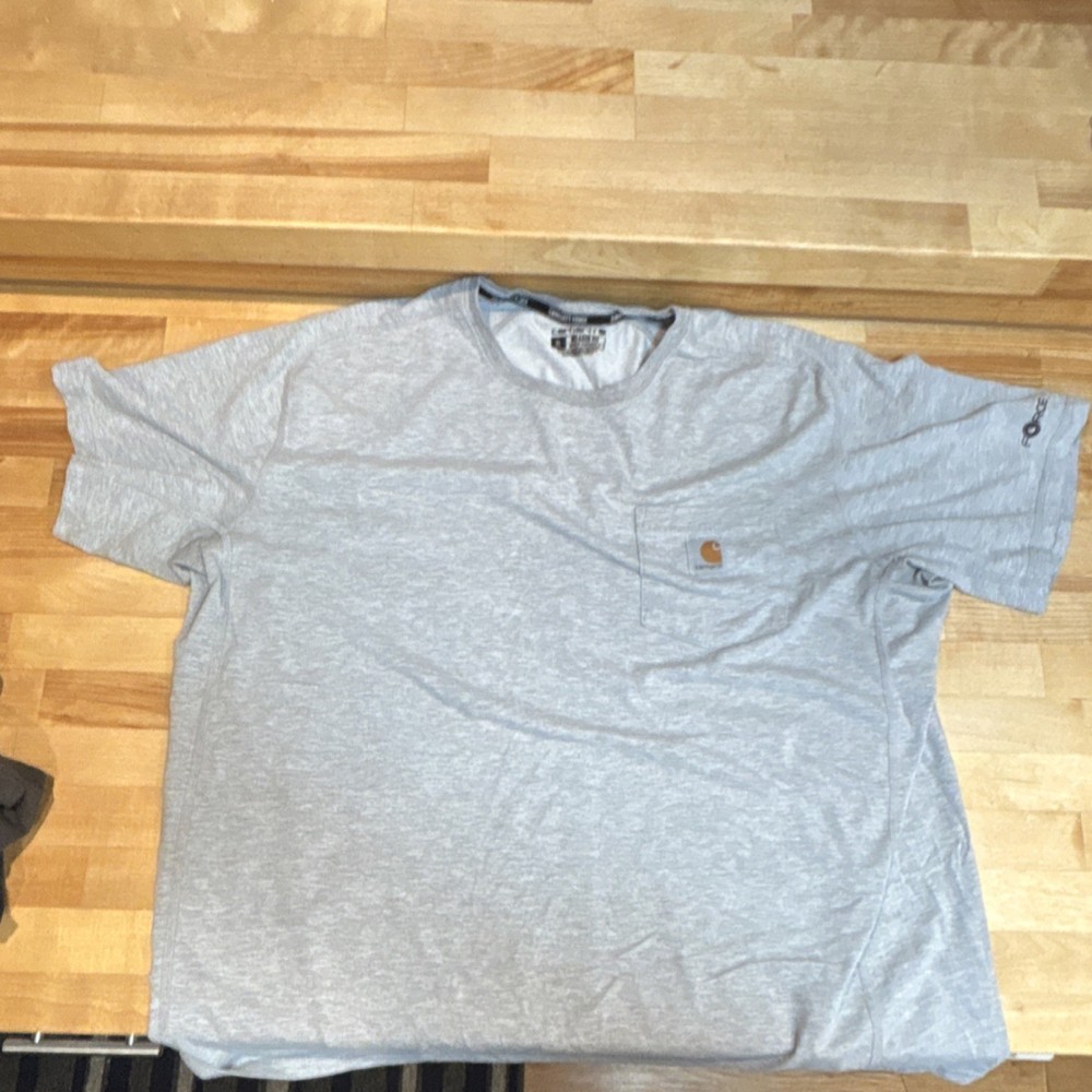 Carhartt Relaxed Fit Gray Knit Pocket Logo Men's T-Shirt XL Short Sleeve