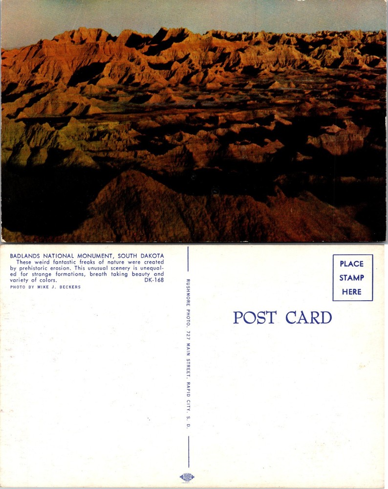 Badlands National Monument Scenic View South Dakota SD Postcard