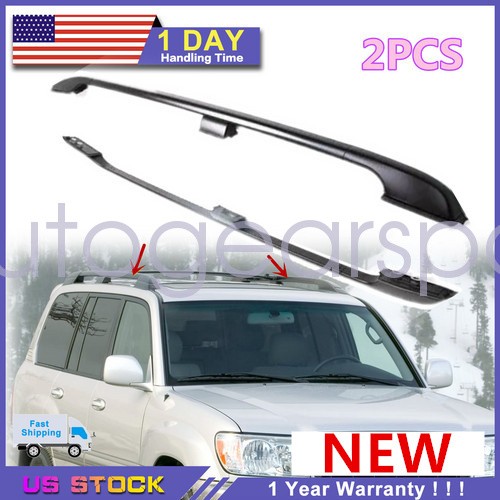Black Roof Rack Roof Rail For Land Cruiser LC100 1998-2006 Rail Rack Aluminum
