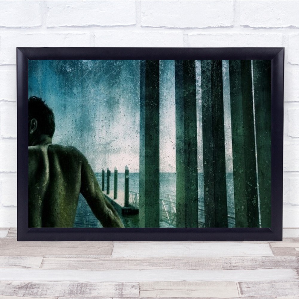 Was It A Dream Pontoon Man Sea Back Water Portrait Toned Person Wall Art Print