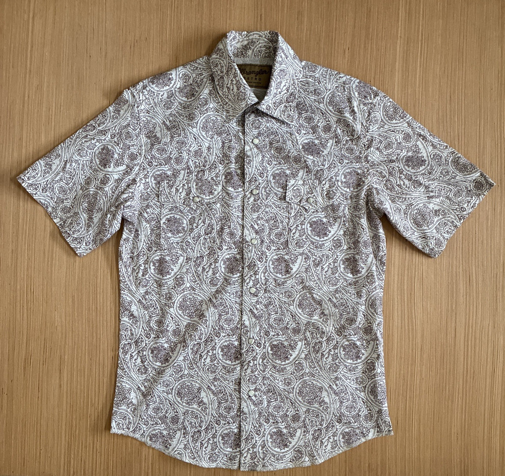 Wrangler Retro Men's Size S Paisley Button Up Snap Button Western Shirt