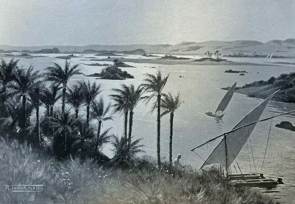 1899 Egypt Harnessing Nile River Building Aswan Dam Elephantine Island Philae