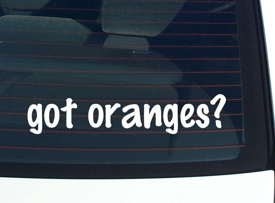 Funny Orange Car Decal Bumper Sticker Vinyl Window Joke