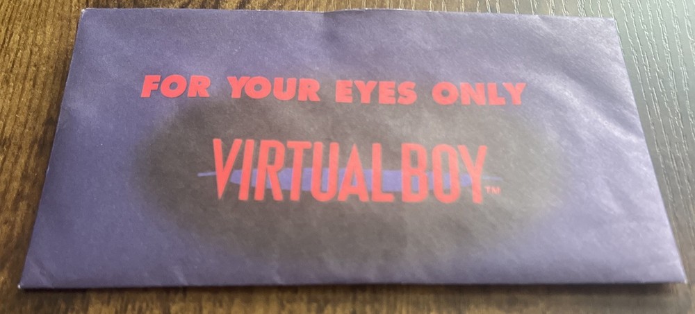 Nintendo Virtual Boy 3D Glasses Sealed in Envelope Collectors Promo NEVER OPENED