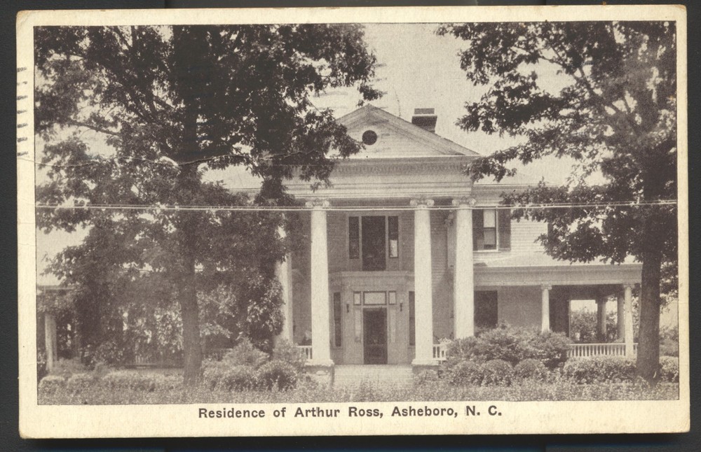 Postcard Residence of Arthur Ross Asheboro NC North Carolina