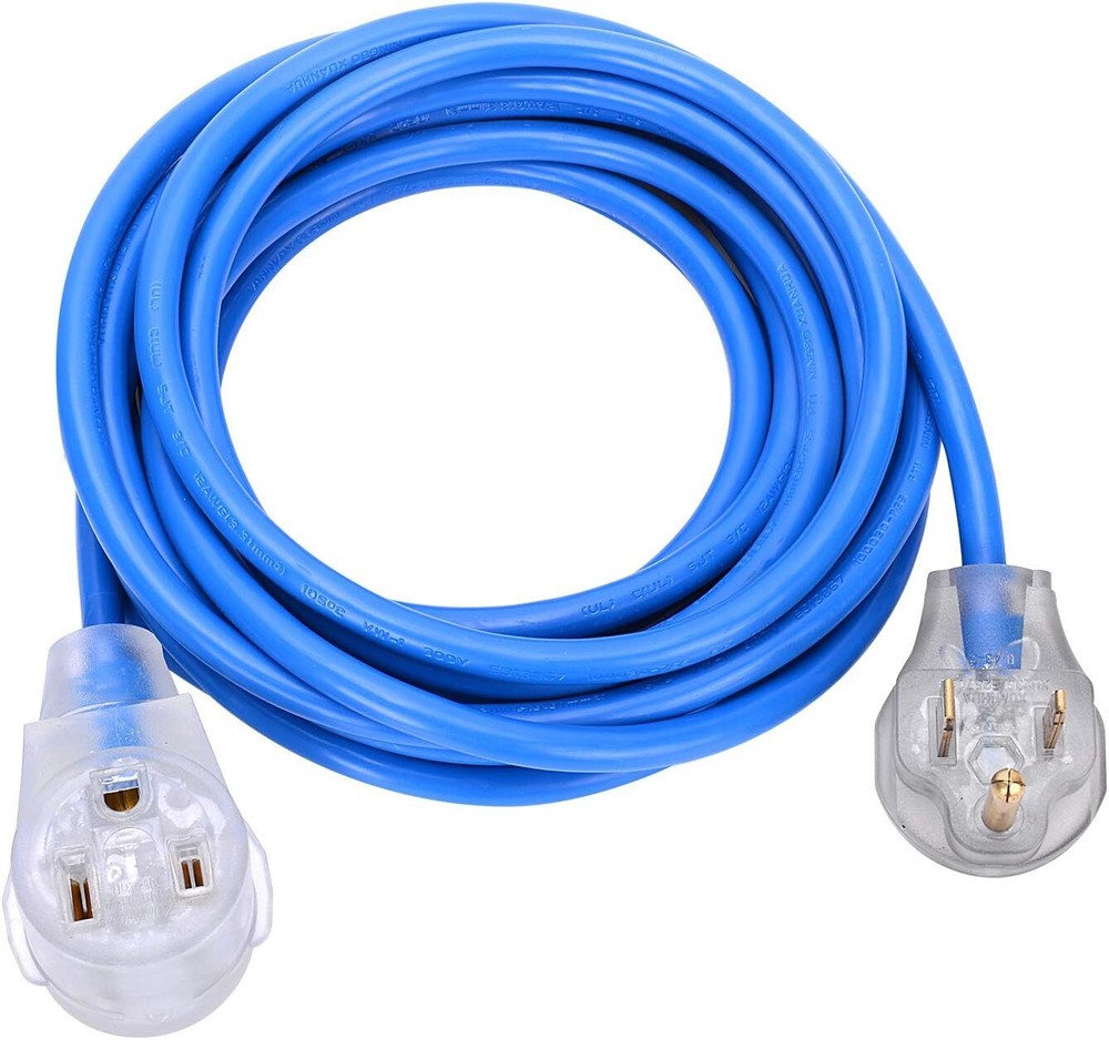 Welder Extension Cord, Heavy Duty 25 Feet 6-50 Nema R Plug Lighted Blue