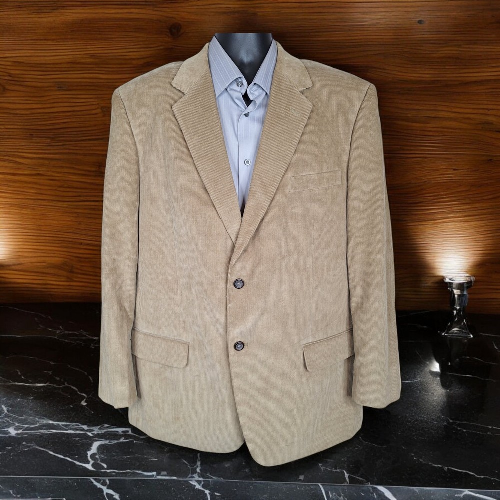 Joseph & Feiss Jacket Blazer Mens 46L Beige Corduroy Cotton
