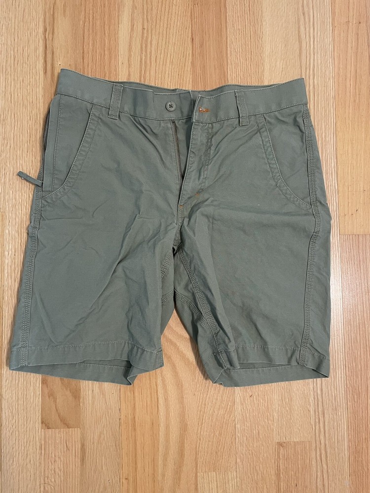 LL Bean Mens Chino Shorts Standard Fit Pockets Green Size 32