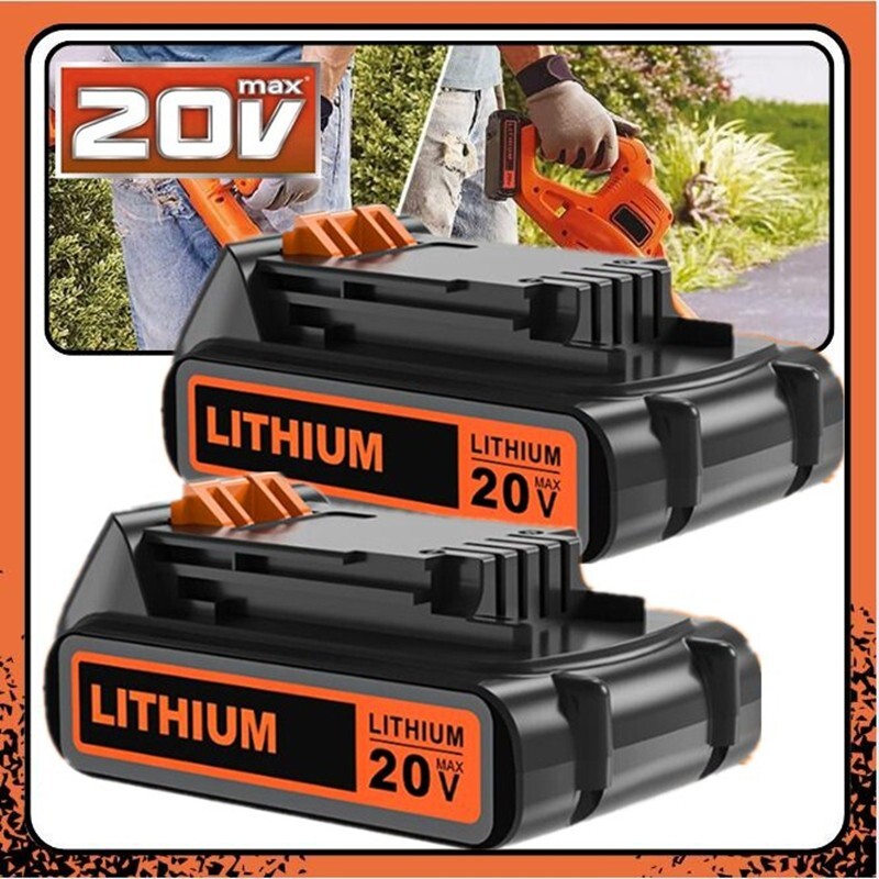2PACK 20V 2.0Ah Li-ion Battery Compatible with BLACK+DECKER LBXR20 LBX20 LB20