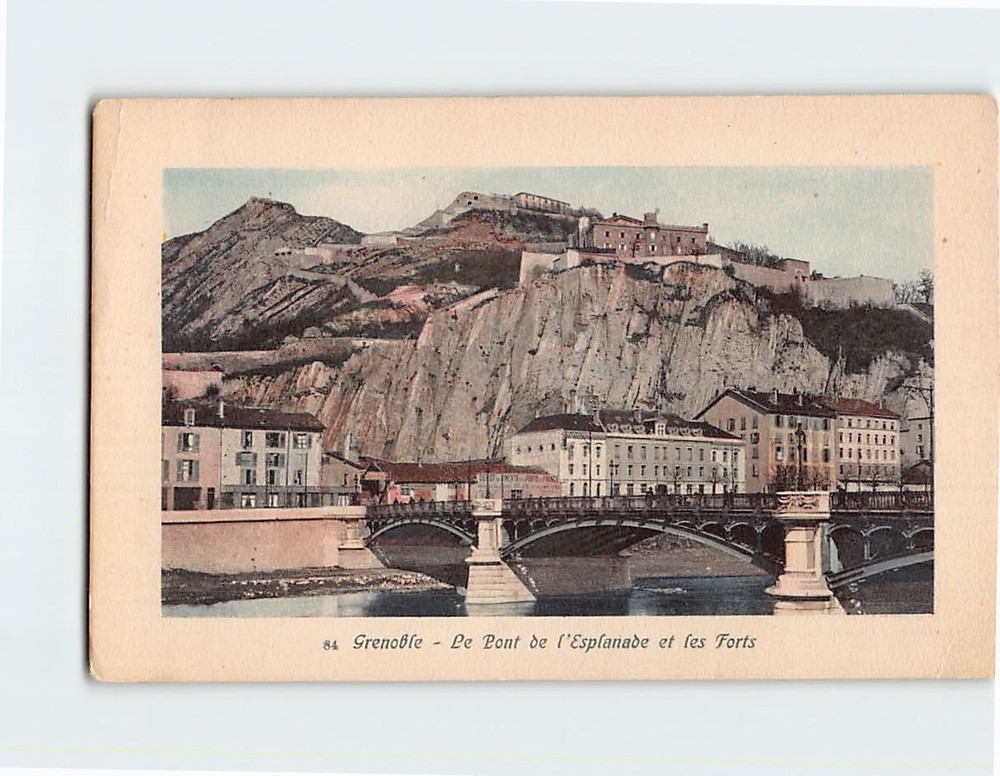 Postcard The Esplanade Bridge and the Forts Grenoble France