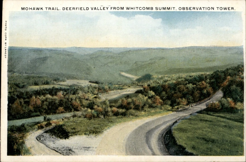 Deerfield Valley NY Mohawk Trail from Whitcomb Summit 1920s unused postcard
