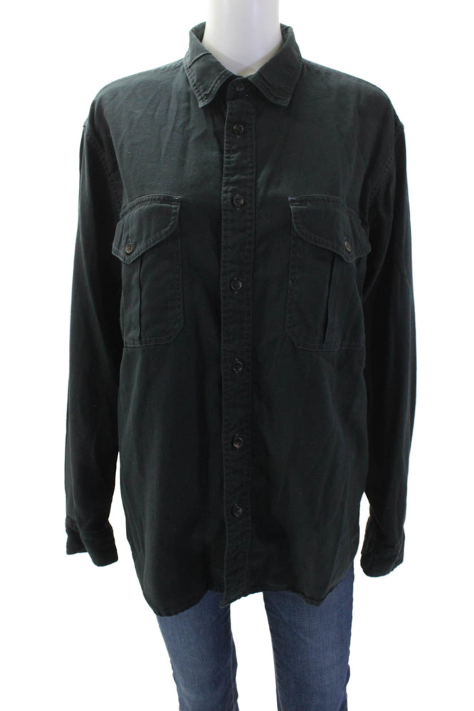 Filson Womens Cotton Collared Long Sleeve Button Down Shirt Black Size MFree Shipping in US $100+ Orders | $6.95 Orders Below