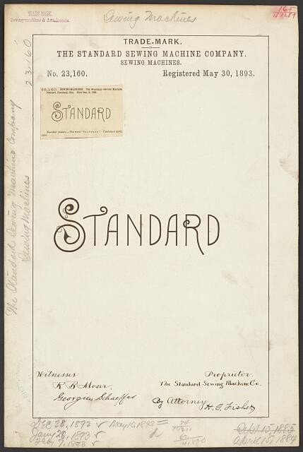 The Standard Sewing Machine Company for Standard brand Sewing Machines