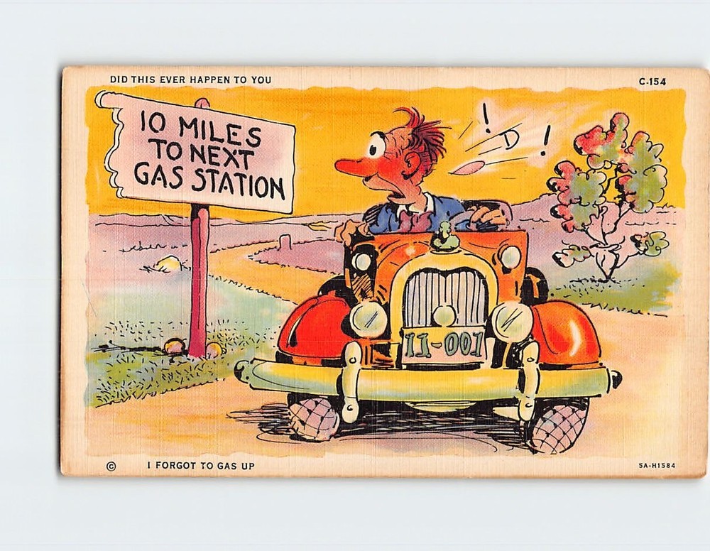 Postcard I Forgot To Gas Up Humor Card
