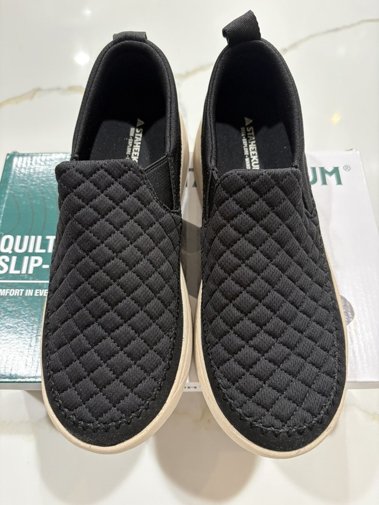Staheekum Women's Quilted Slip On Shoes - BLACK Size 9