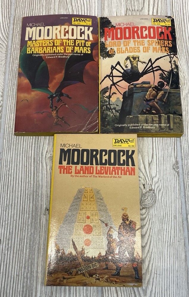 VTG SciFi Paperback Michael Moorcock Lot of 3 Land Leviathan Lord of Spiders Etc