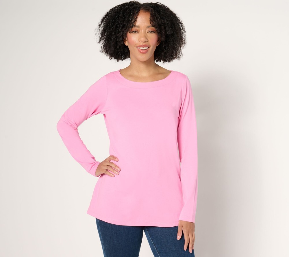 Belle by Kim Gravel Women's Top Sz 2XS (XXS) Primabelle Knit Long Pink A674041