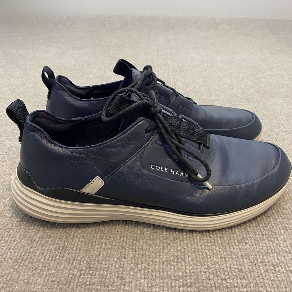 Cole Haan GrandSport Shoes Mens Size 10.5 Blue Leather Casual Sneakers Comfort