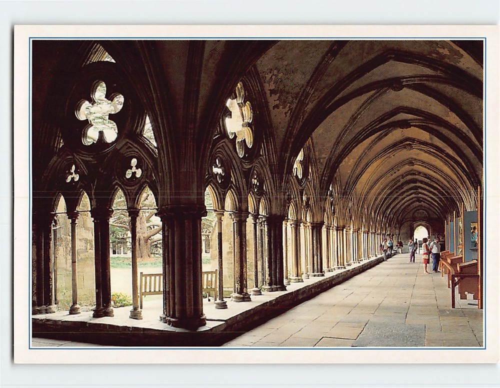 Postcard The Cloisters Walk Salisbury Cathedral Salisbury England