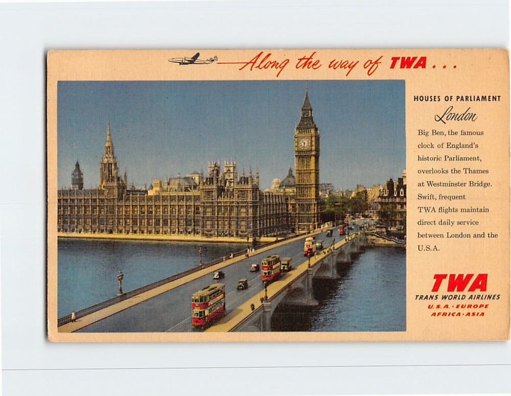 Postcard Houses of Parliament London England