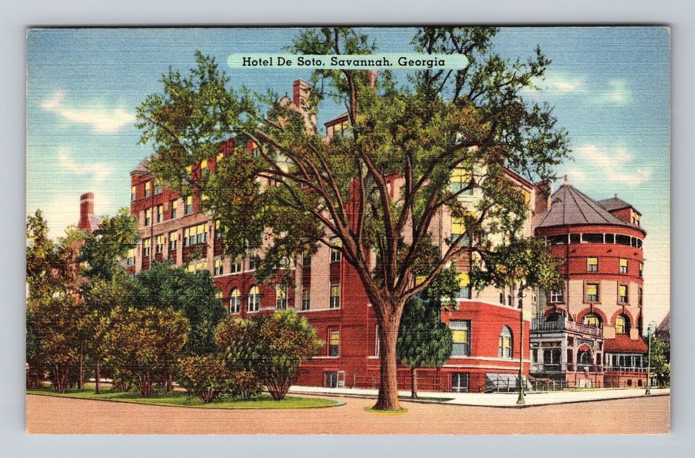Savannah GA-Georgia Hotel De Soto Vintage Postcard