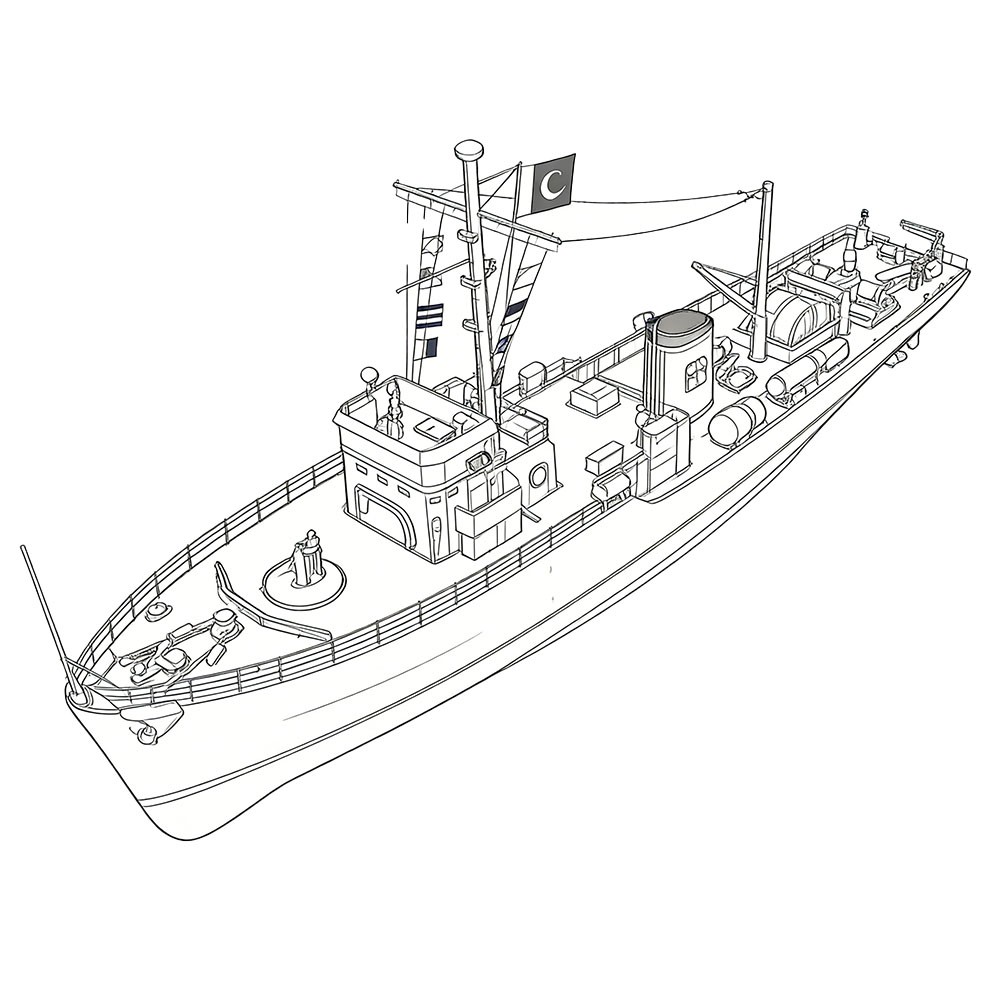 MRY-SFW 166 1/700 Adjutant Class Minesweeper Water Line Resin Kit