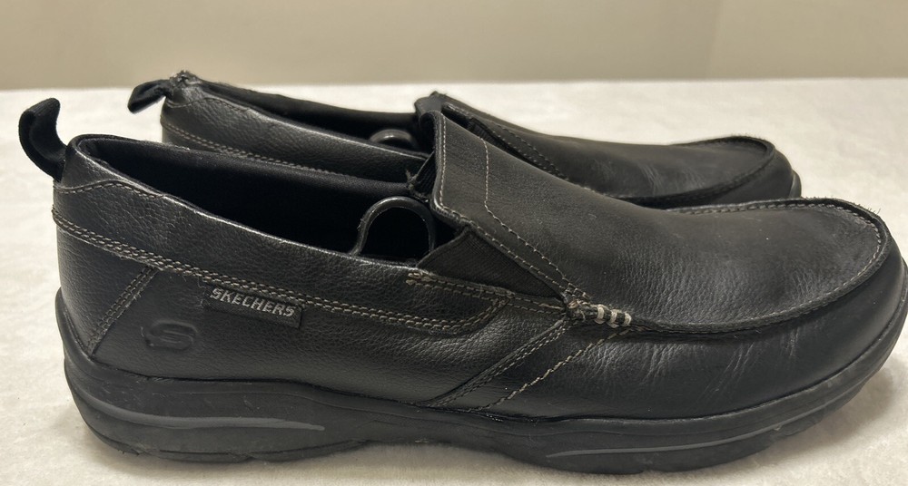 Skechers Men’s Shoes Size 11 Black Harper Forde Leather Slip On Loafer  64858