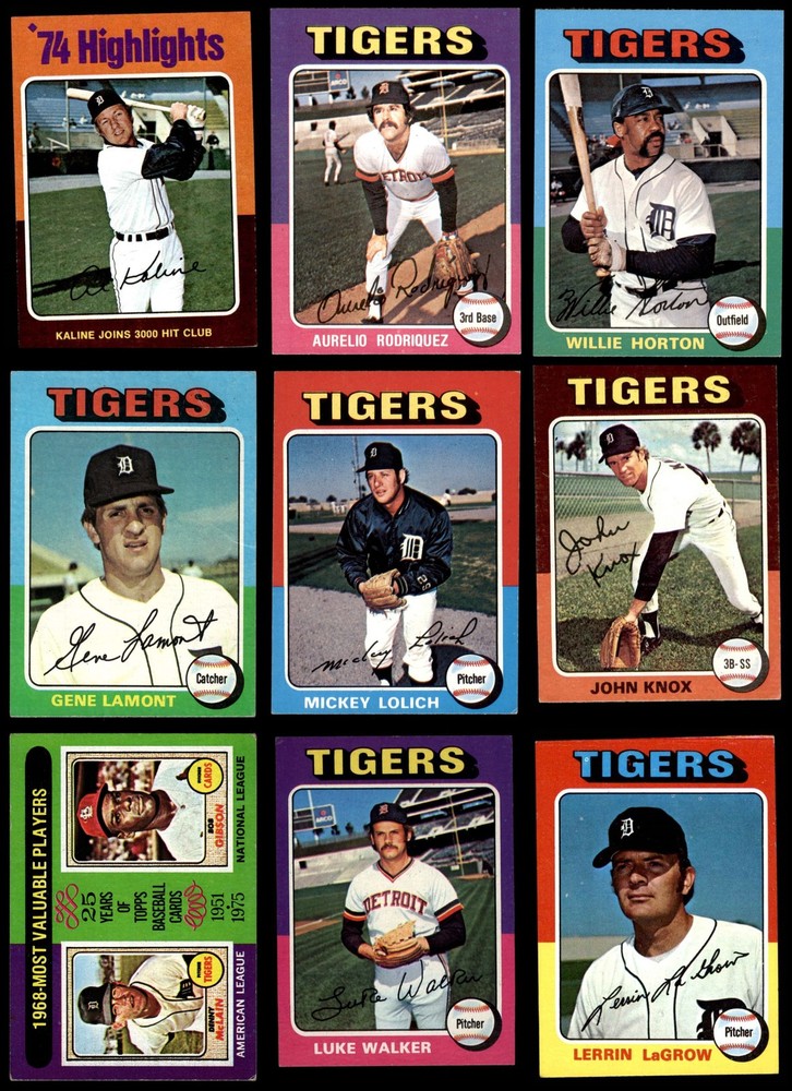 1975 Topps MINI Tigers Near Team Set 4.5 - VG/EX+ 7102992 (25 / 31 cards)