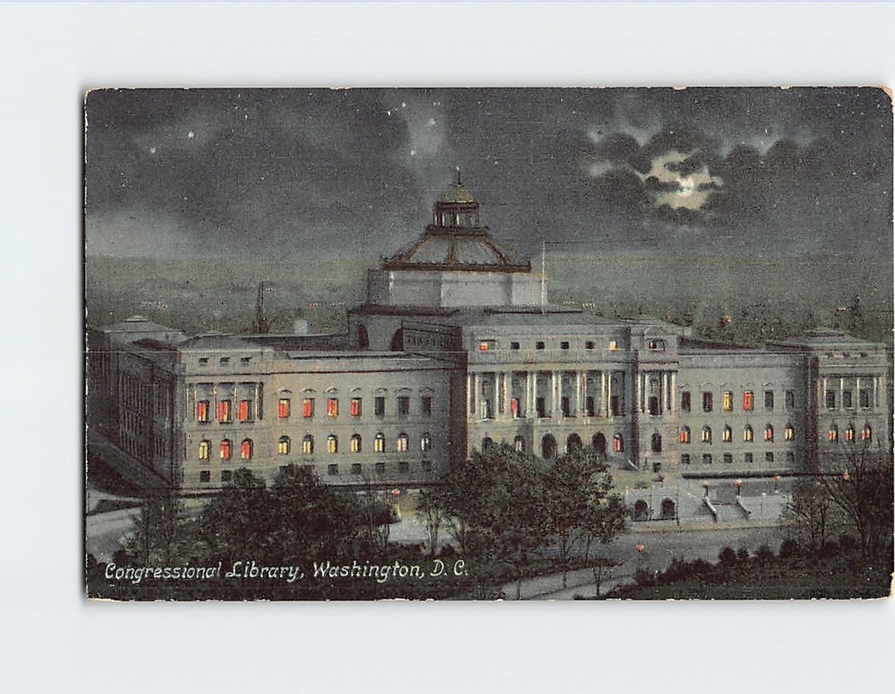 Postcard Congressional Library Washington DC USA