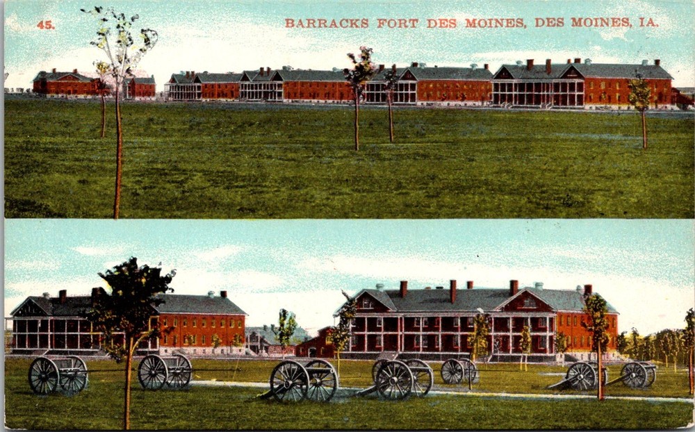 Barracks Fort Des Moines Des Moines IA Vintage Postcard