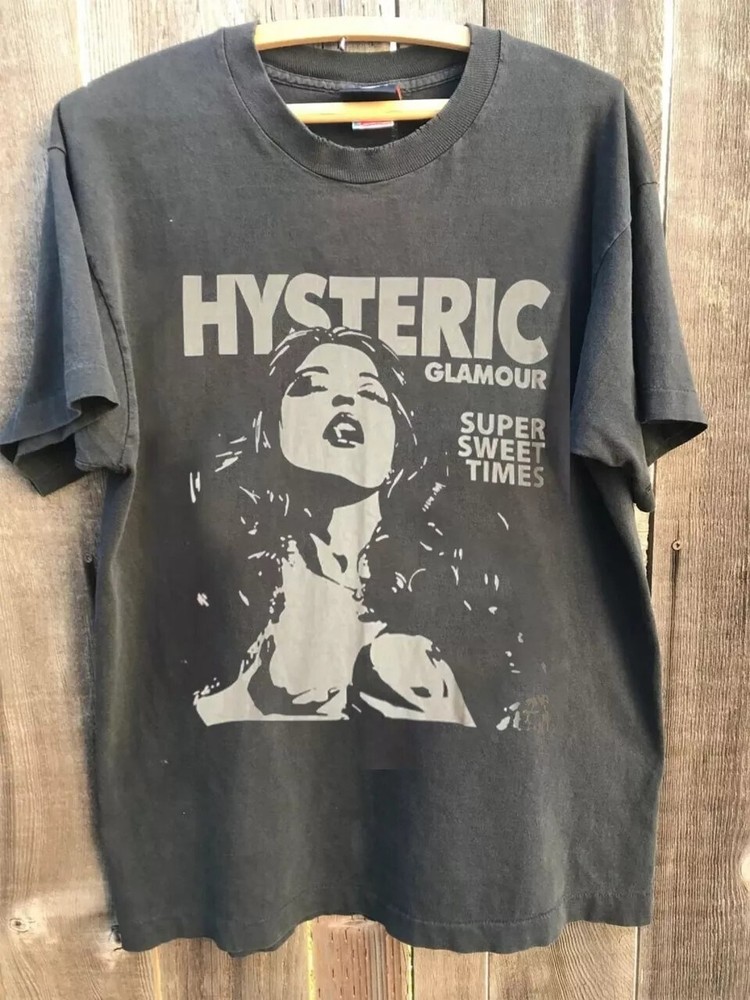 Hysteric Glamour 90s Retro Style Charcoal Reprint T shirt For Men Women S-5XL