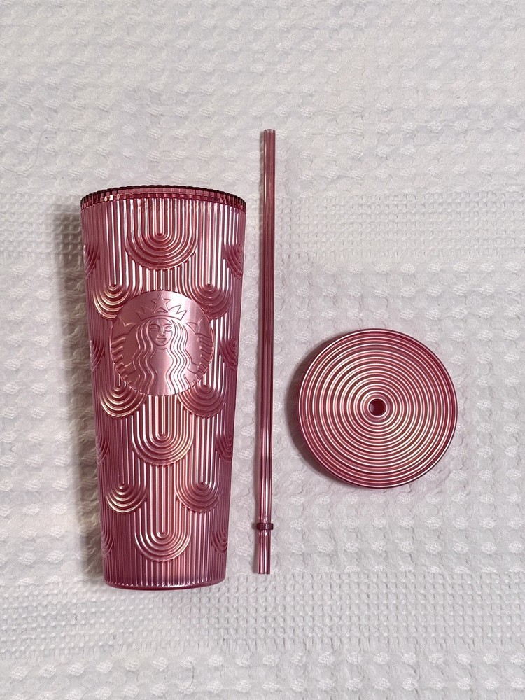 Starbucks 24oz Pink Shimmer Mermaid Scales Tumbler Cup