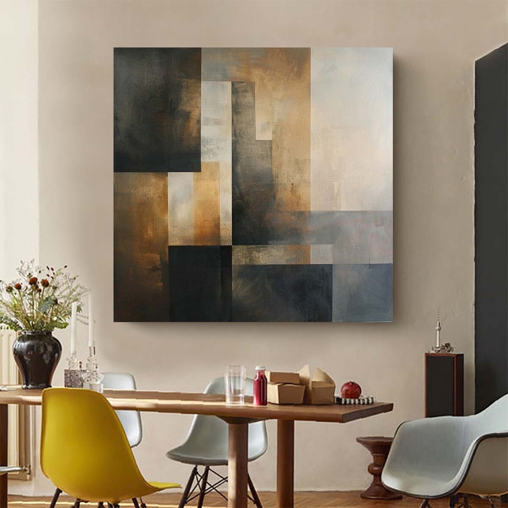 Handpainted Knife Abstract Oil Painting On Canvas Wall Art Home Decoration Black