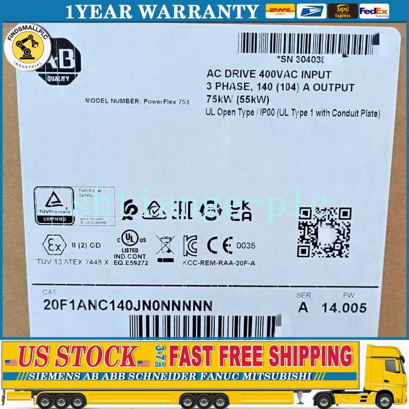 NEW 20F1ANC140JN0NNNNN PowerFlex Air Cooled 753 AC Drive