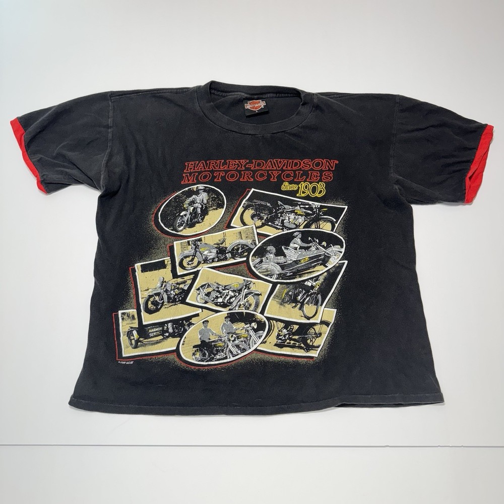 Vintage Harley Davidson Motorcycles Since 1903 Black T-Shirt Size Large