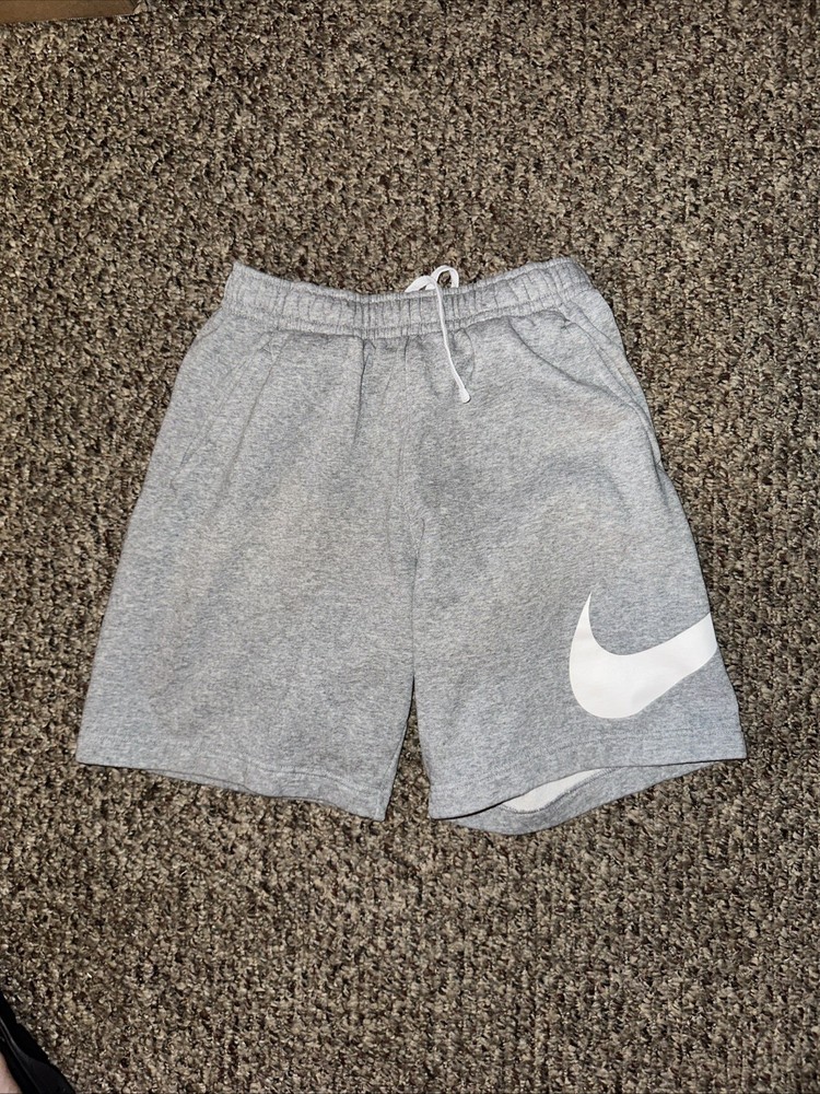 Nike Club Fleece Graphic Sweat Shorts Men's Small Gray White