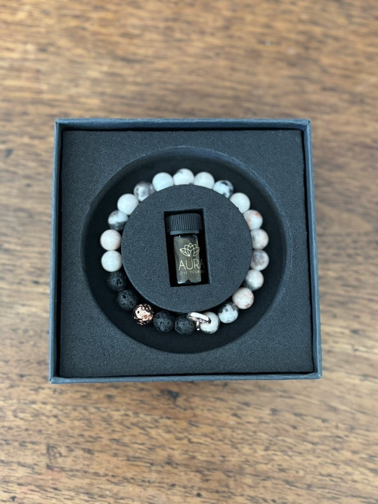 Lava Rock Essential Oil Bracelet for Relaxation and Stress Relief